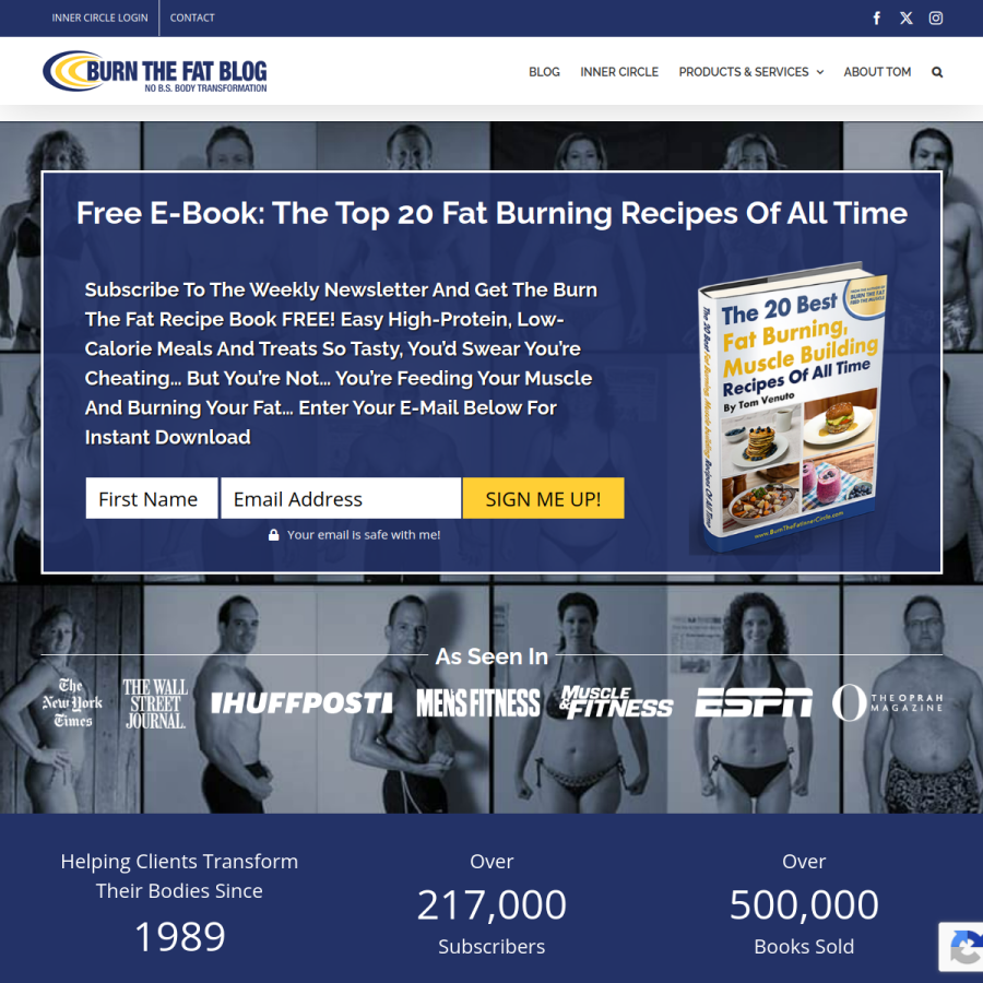 burnthefatblog.com homepage screenshot