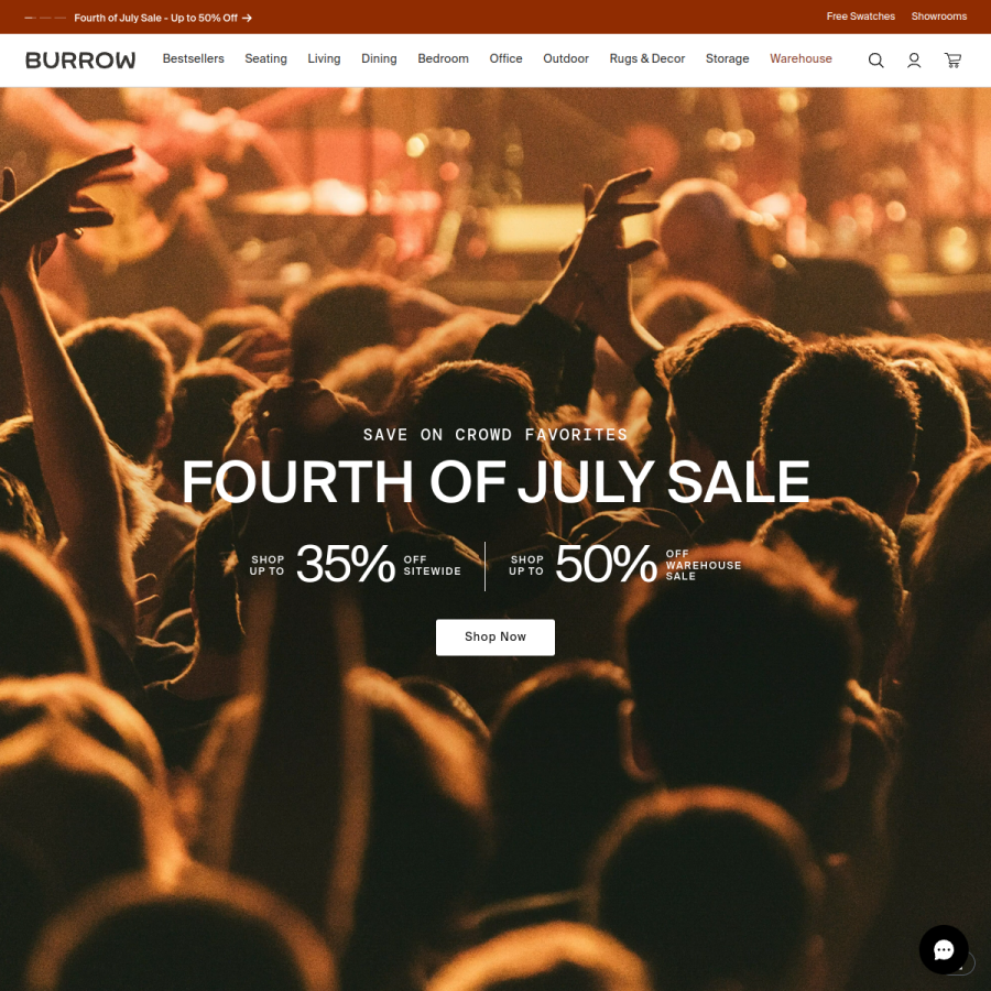 burrow.com homepage screenshot