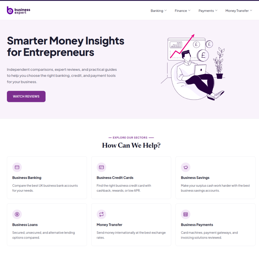 businessexpert.co.uk homepage screenshot