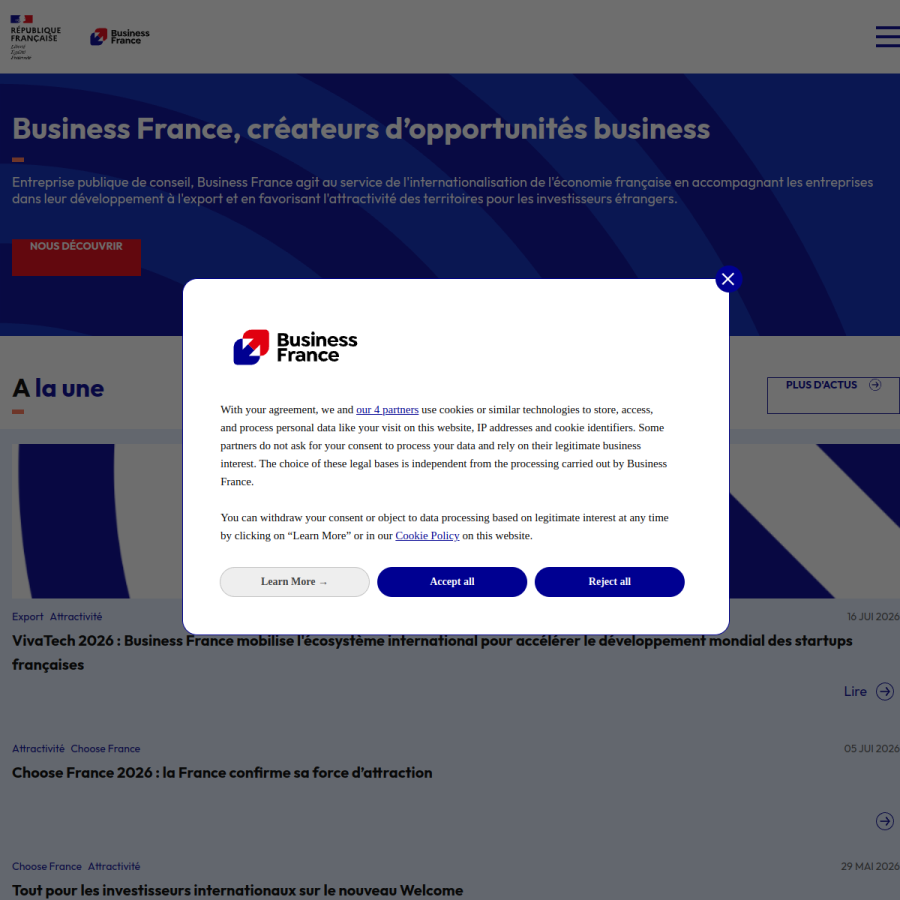 businessfrance.fr homepage screenshot