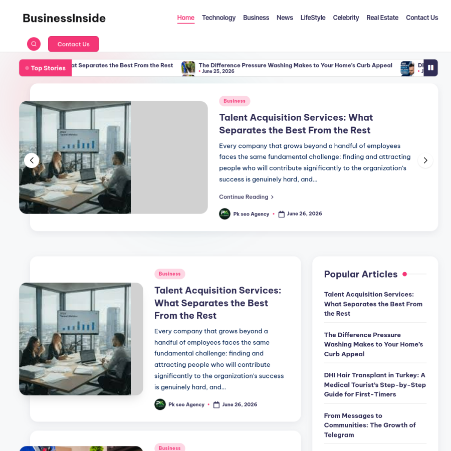 businessinside.co.uk homepage screenshot