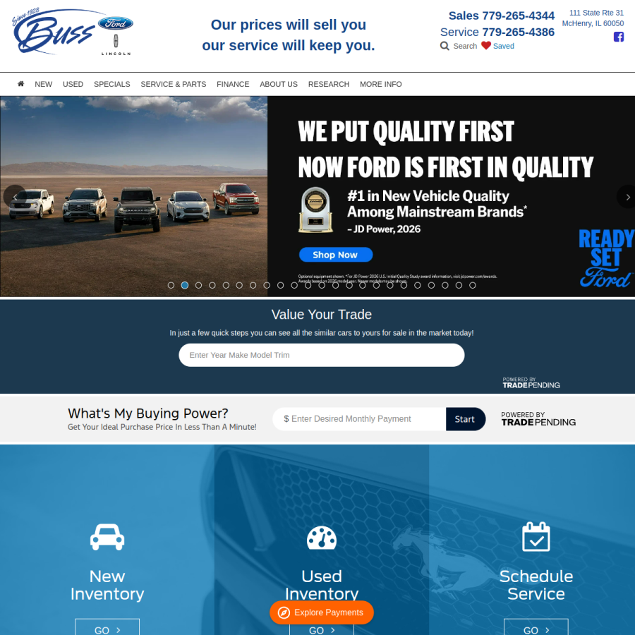 bussford.com homepage screenshot
