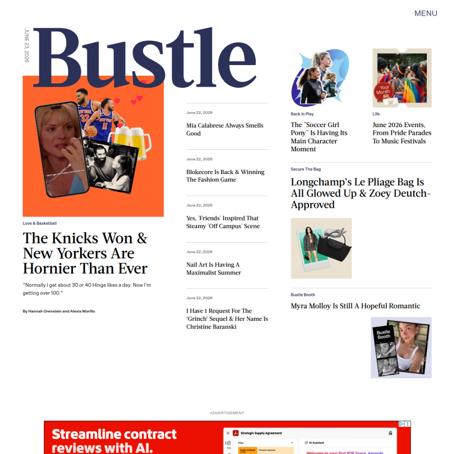 bustle.com homepage screenshot
