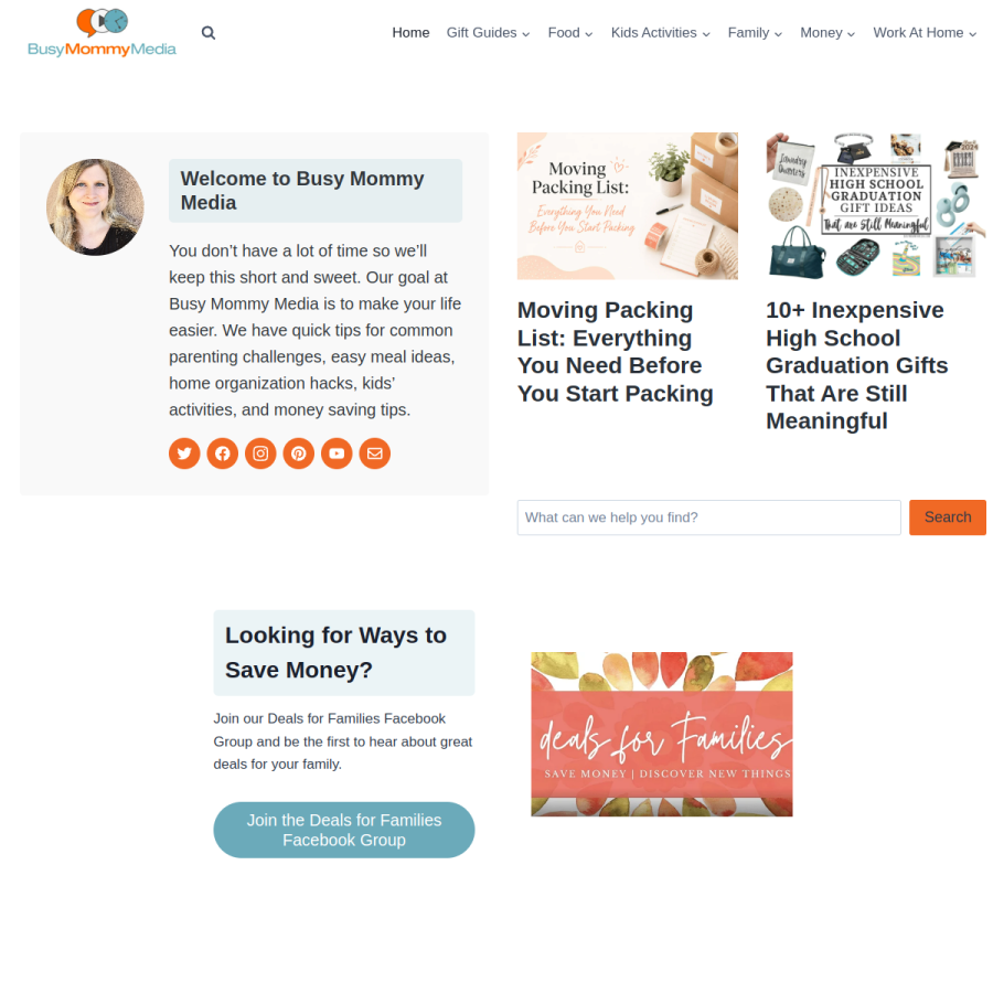 busymommymedia.com homepage screenshot