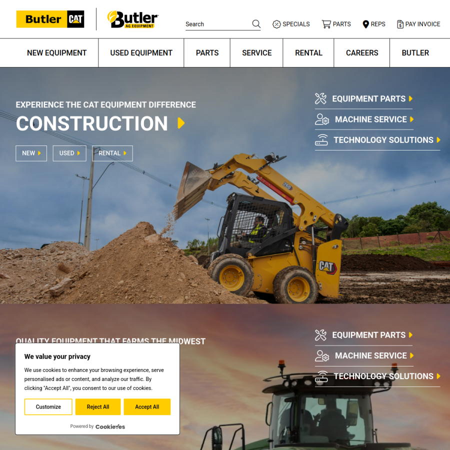 butlermachinery.com homepage screenshot