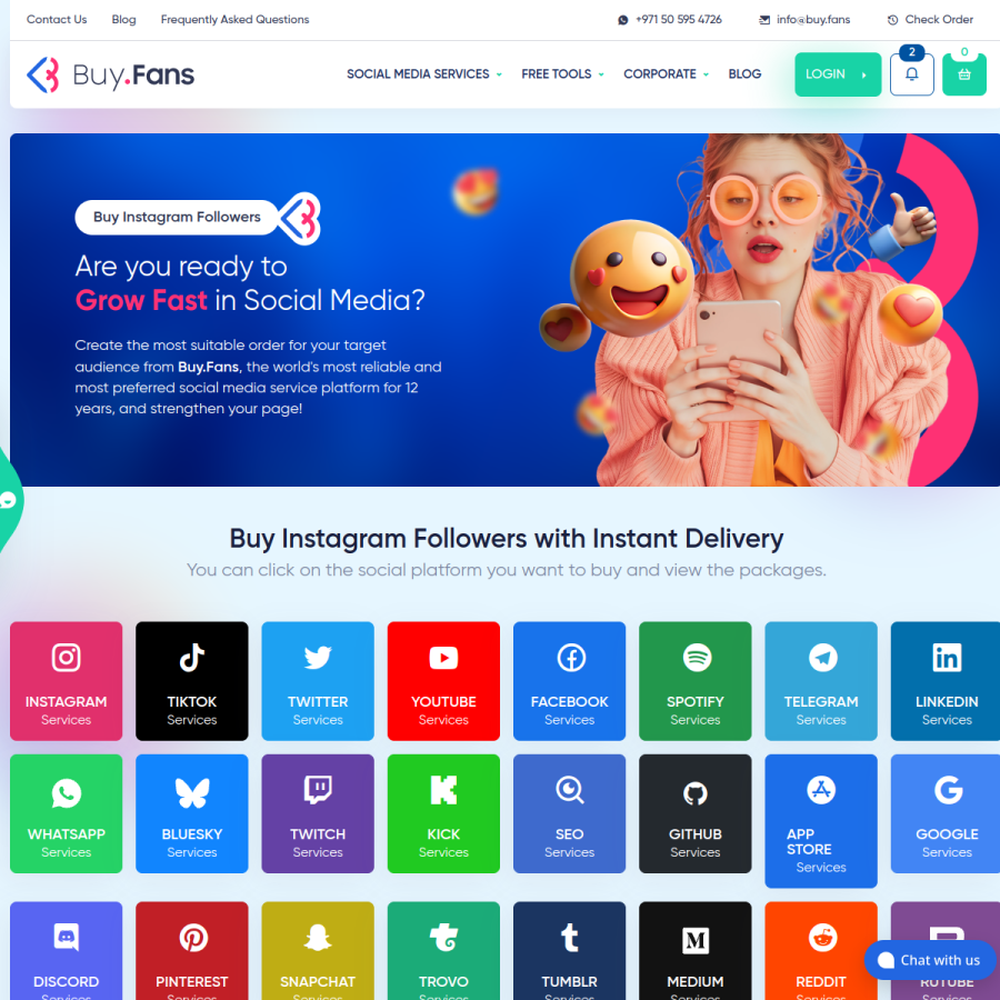 buy.fans homepage screenshot