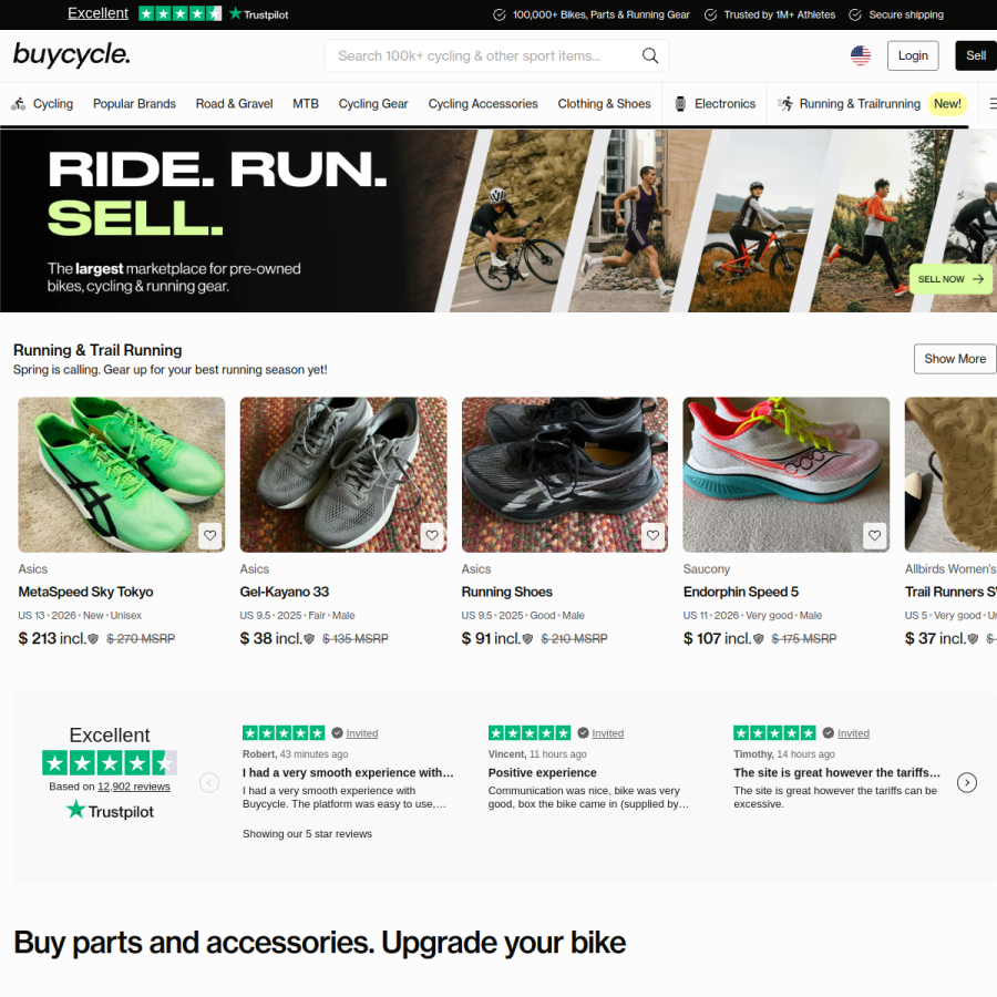 buycycle.com homepage screenshot