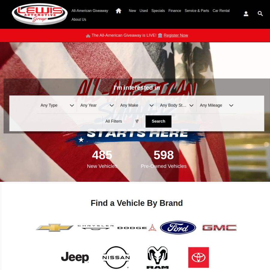 buylewis.com homepage screenshot