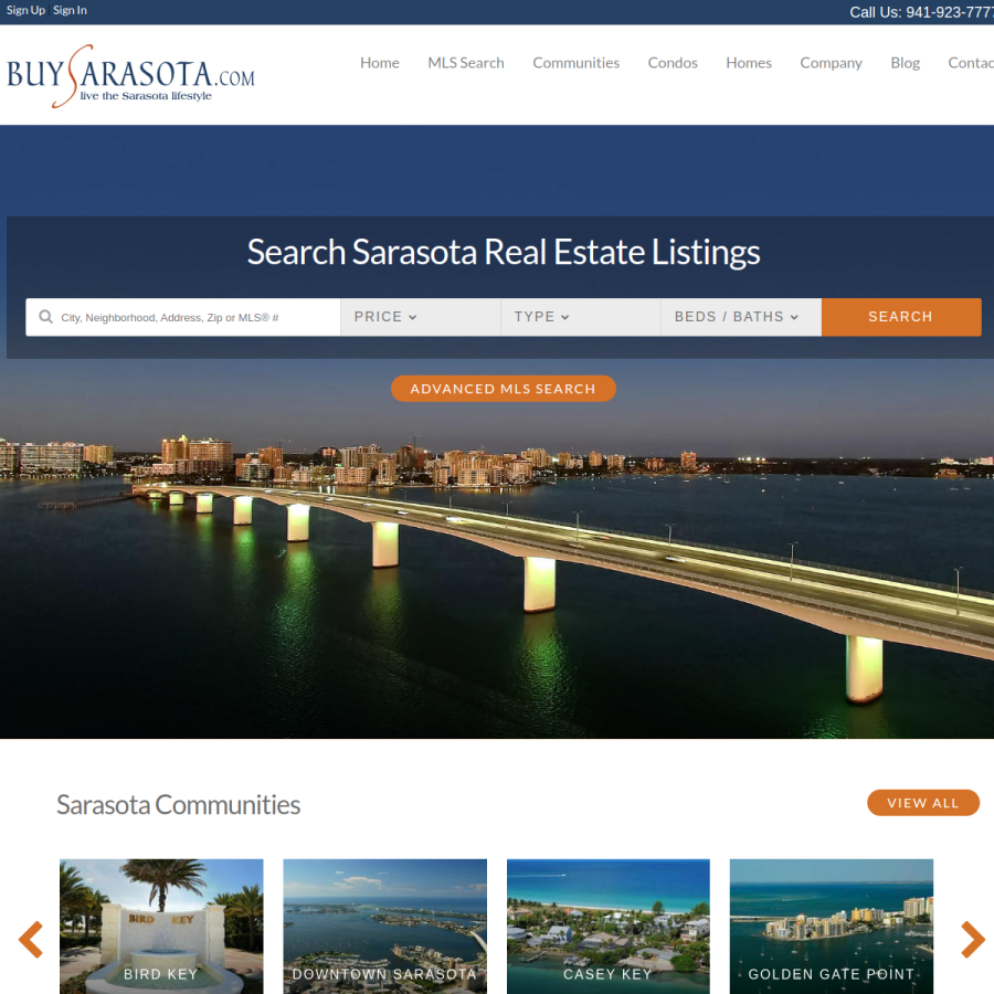 buysarasota.com homepage screenshot
