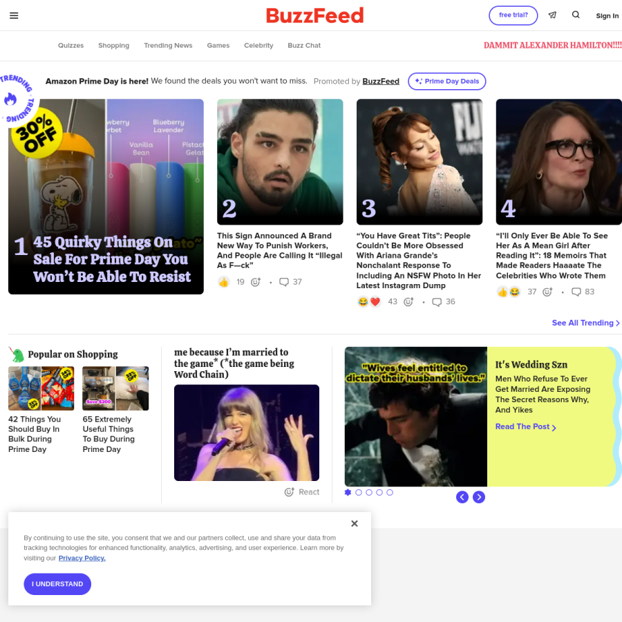buzzfeed.com homepage screenshot
