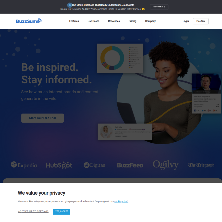 buzzsumo.com homepage screenshot