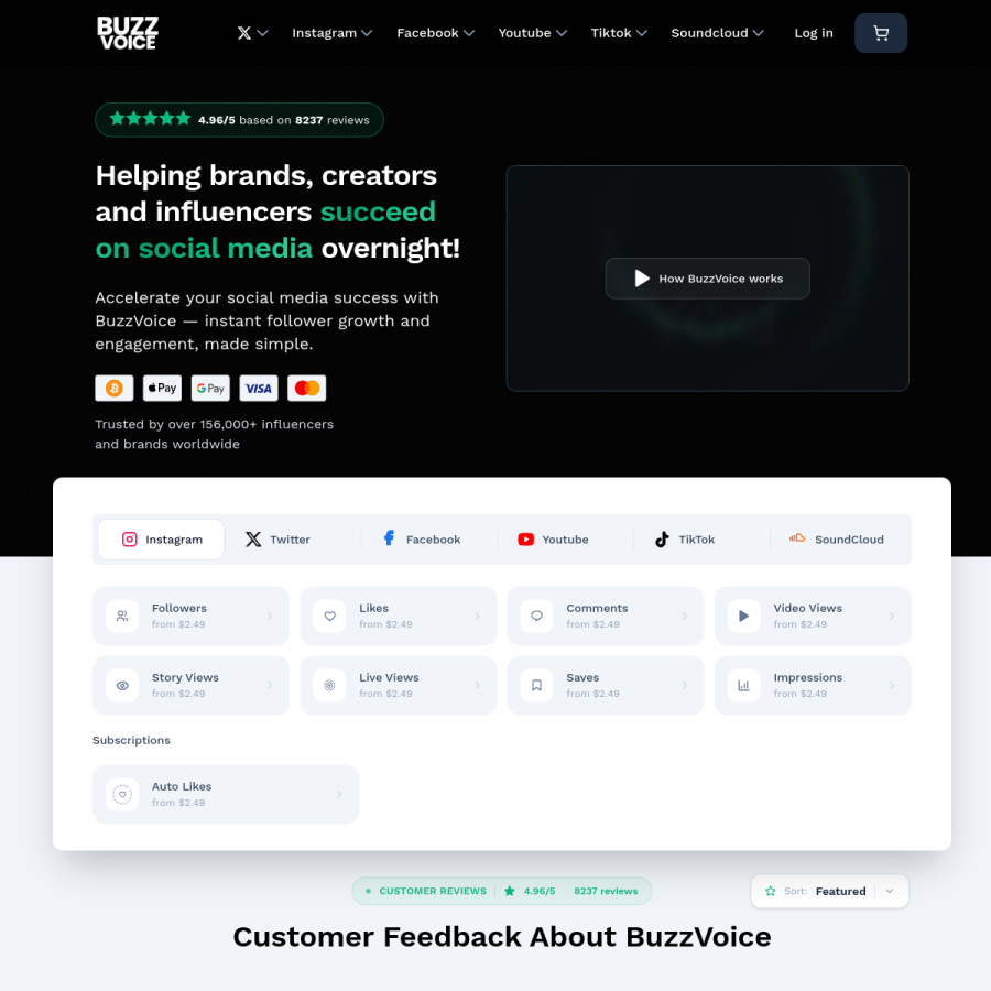 buzzvoice.com homepage screenshot