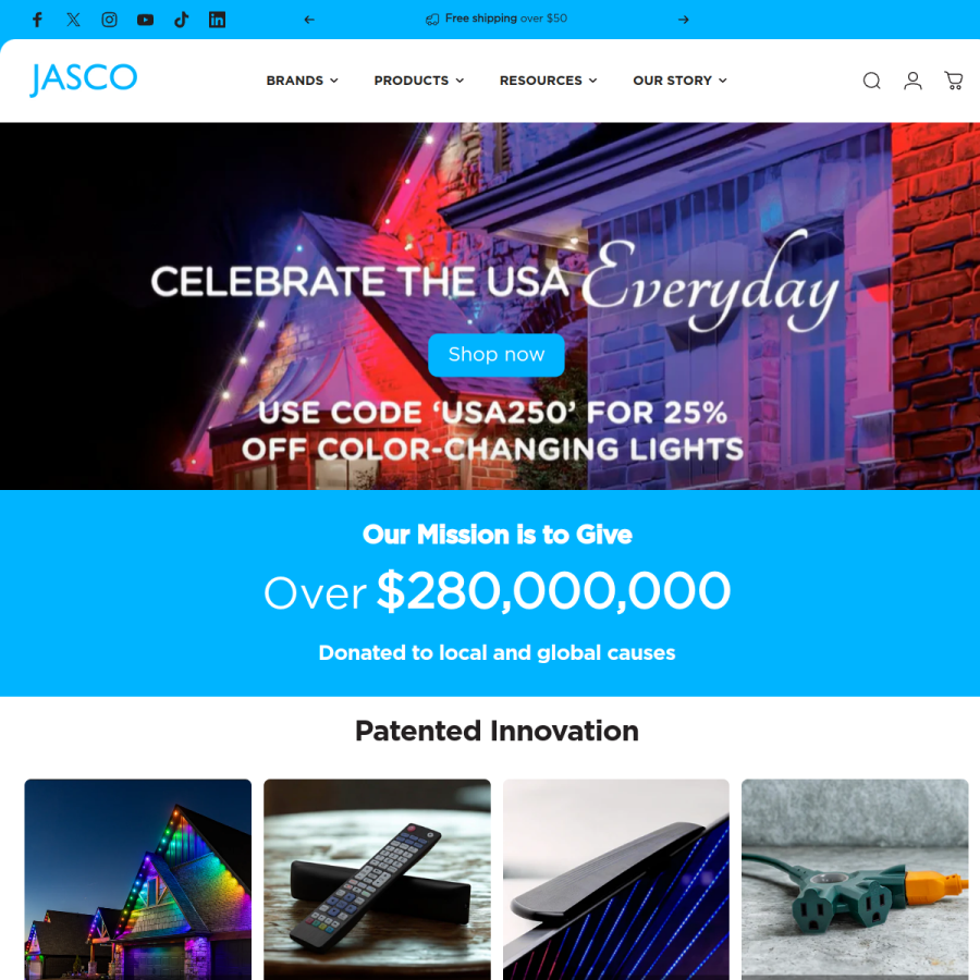 byjasco.com homepage screenshot