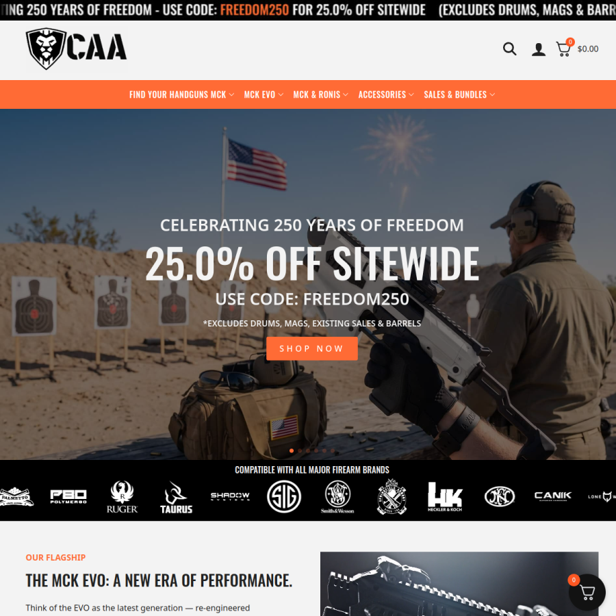 caagearup.com homepage screenshot