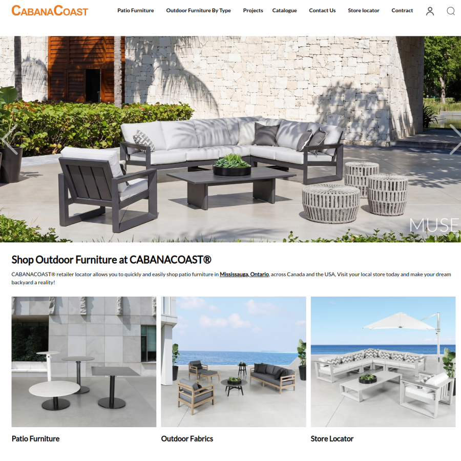 cabanacoast.com homepage screenshot
