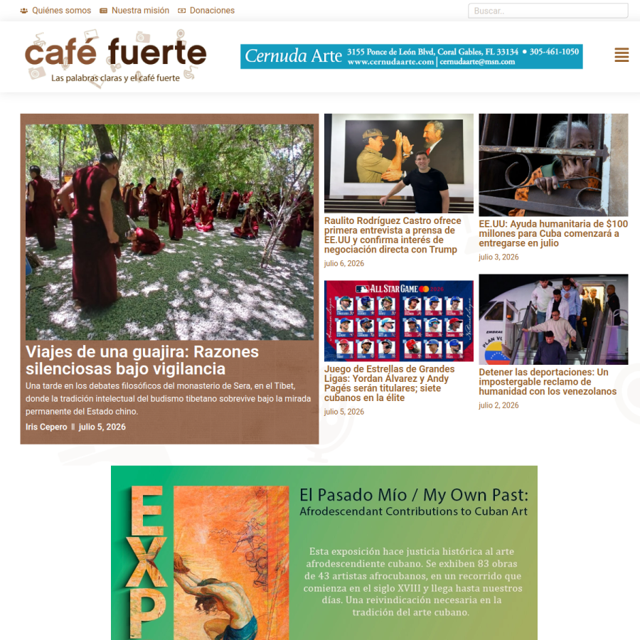 cafefuerte.com homepage screenshot