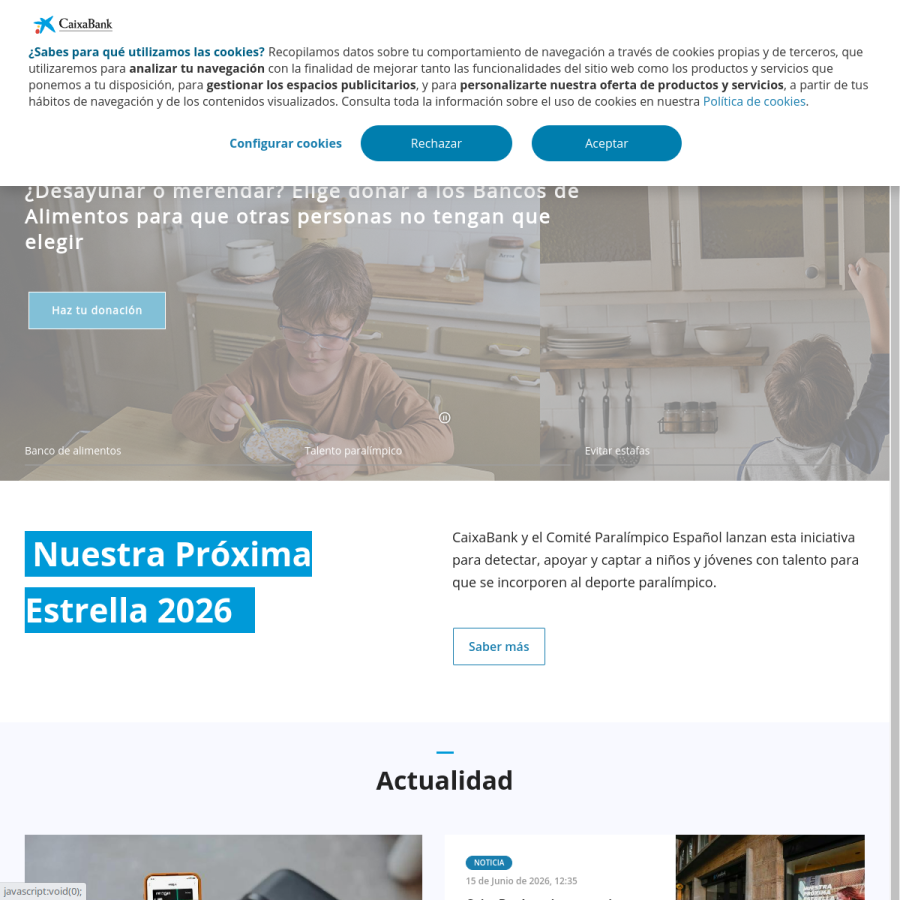 caixabank.com homepage screenshot