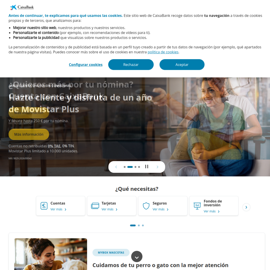 caixabank.es homepage screenshot