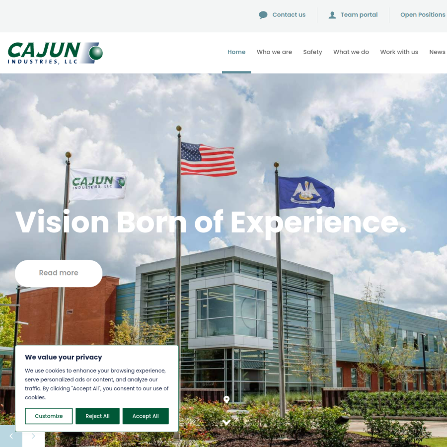 cajunusa.com homepage screenshot