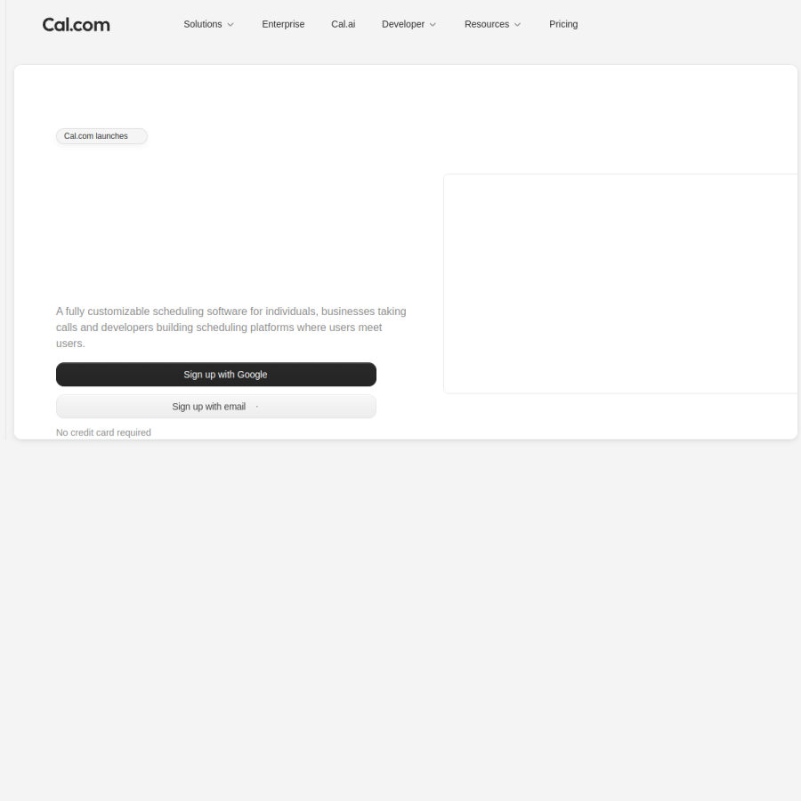 cal.com homepage screenshot