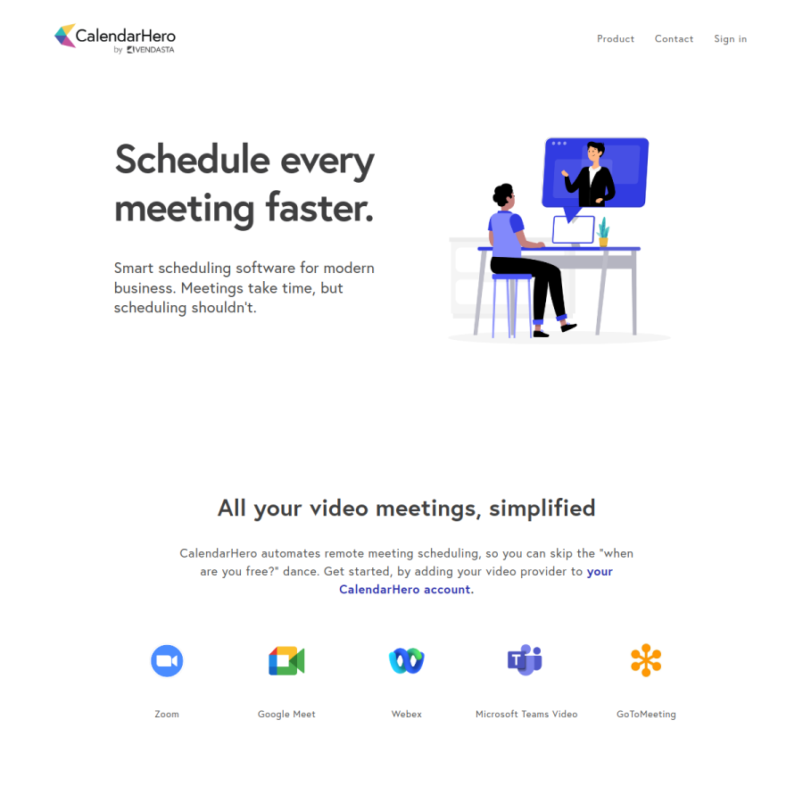 calendarhero.com homepage screenshot