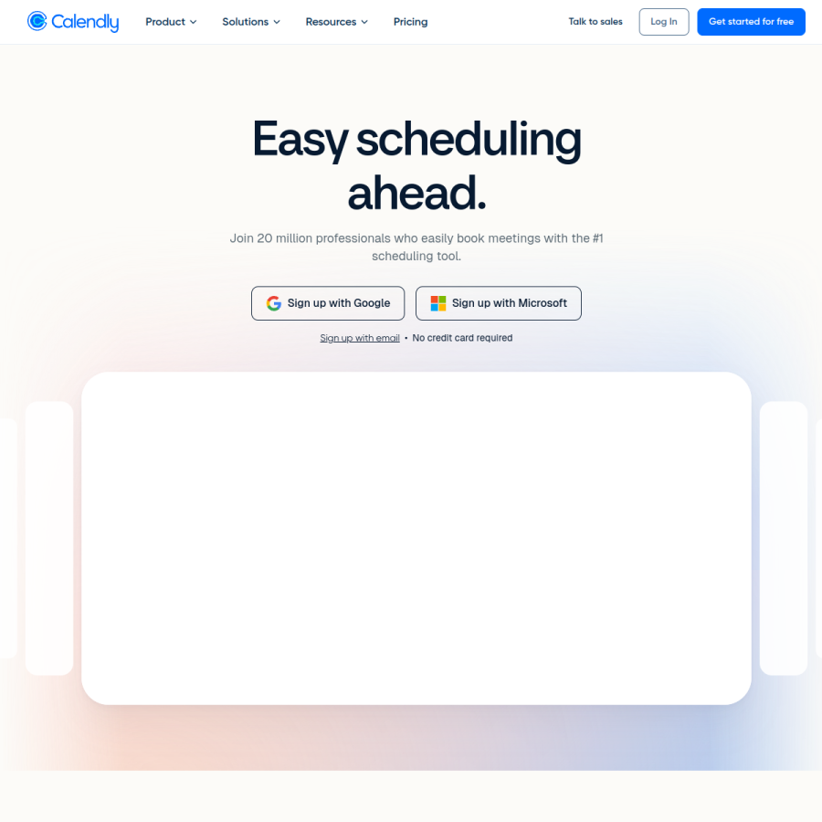 calendly.com homepage screenshot