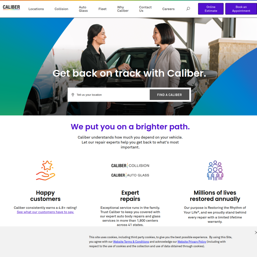 caliber.com homepage screenshot