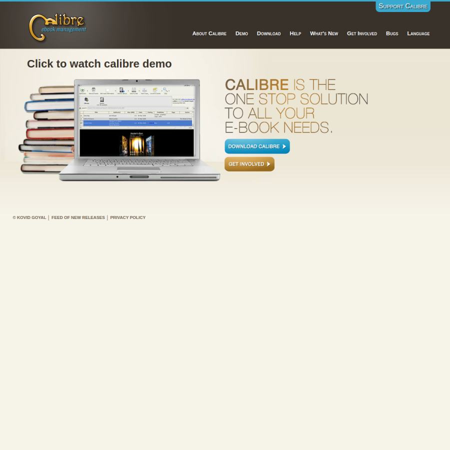 calibre-ebook.com homepage screenshot