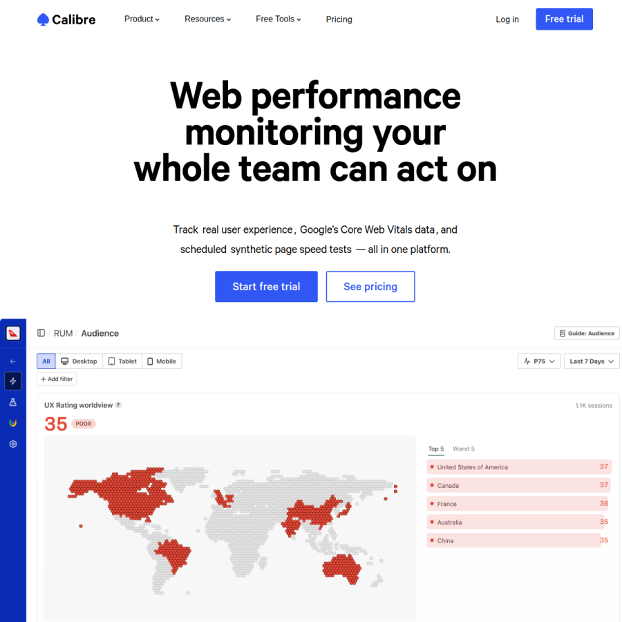 calibreapp.com homepage screenshot