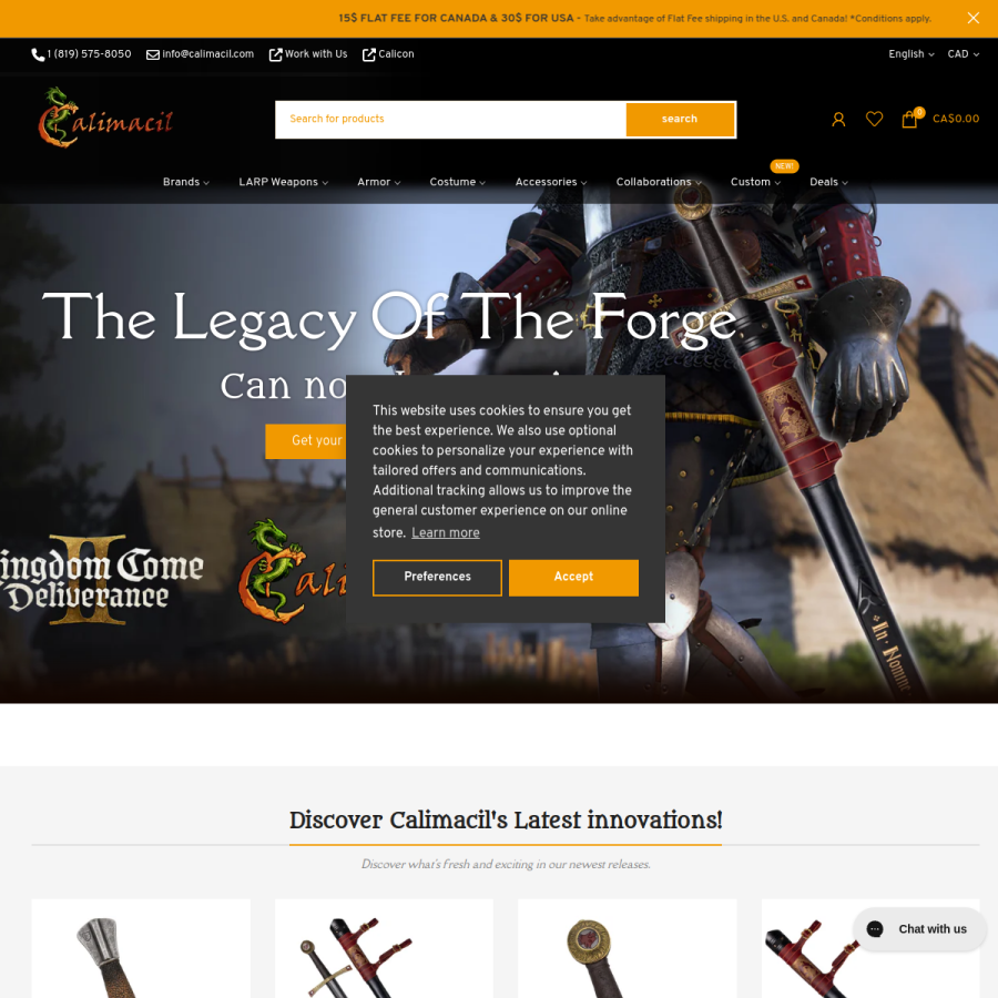 calimacil.com homepage screenshot