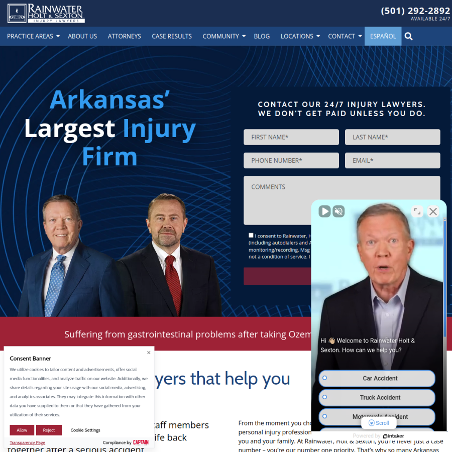 callrainwater.com homepage screenshot