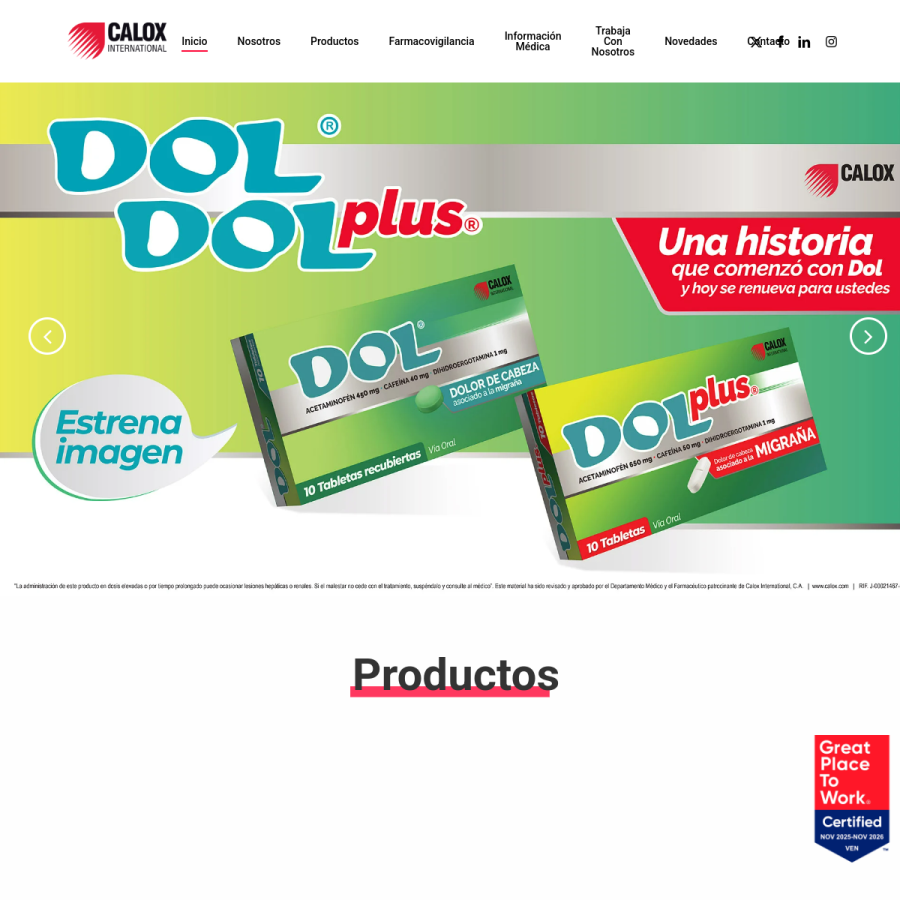 calox.com homepage screenshot