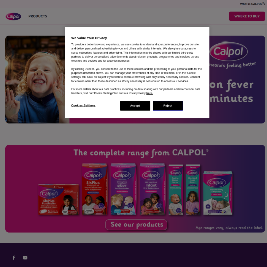 calpol.ie homepage screenshot