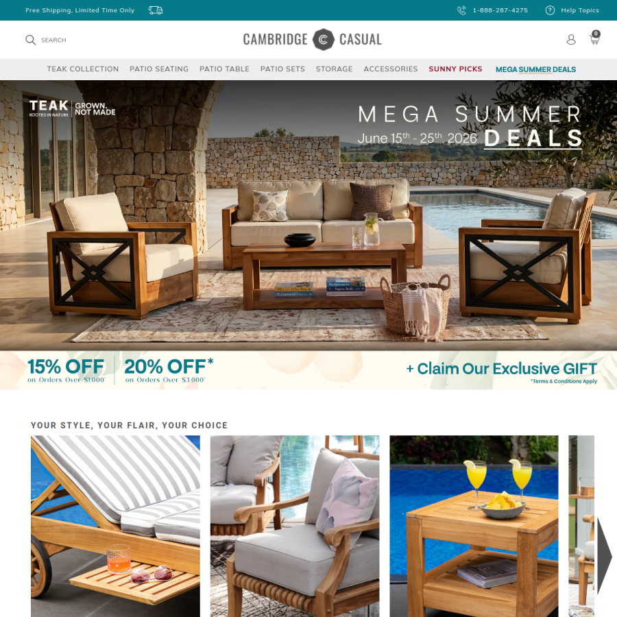 cambridge-casual.com homepage screenshot