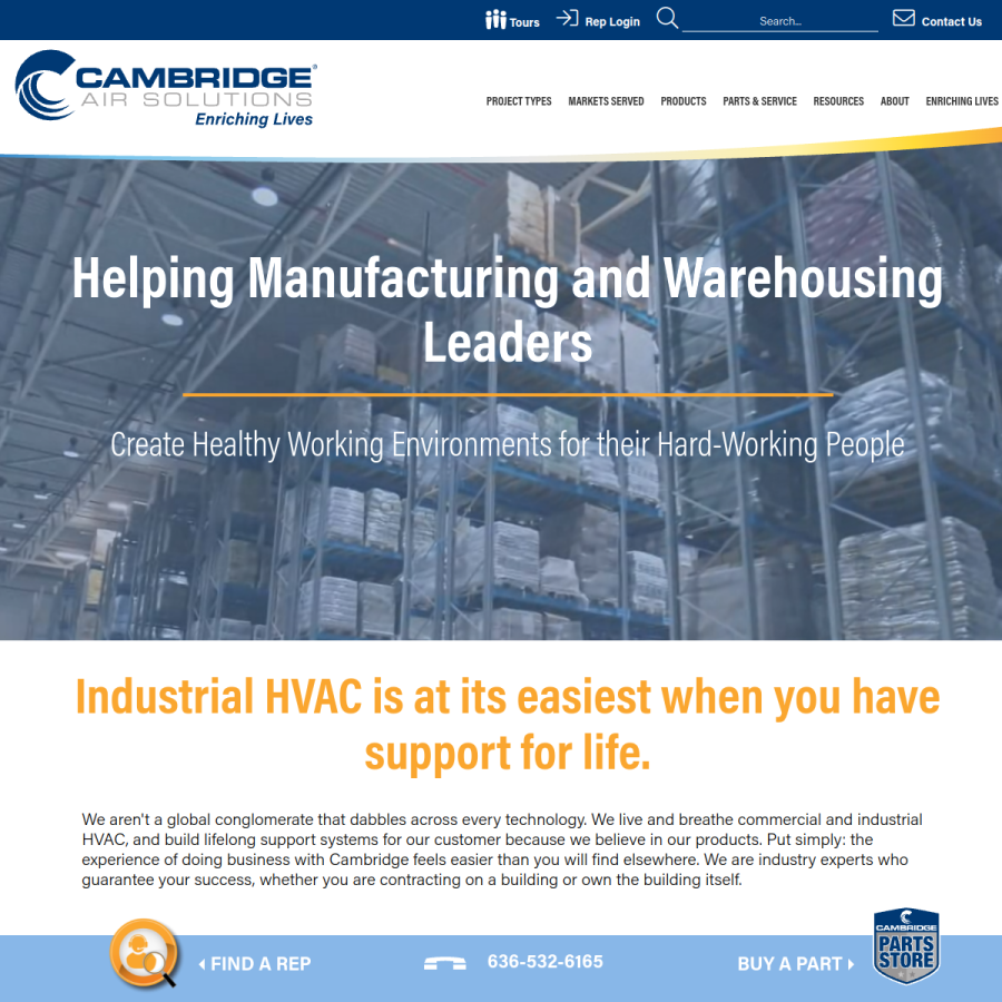 cambridgeair.com homepage screenshot