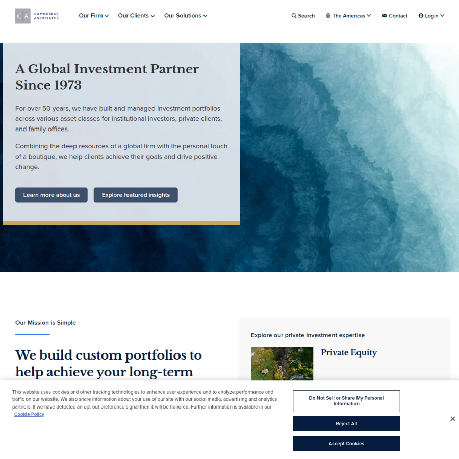 cambridgeassociates.com homepage screenshot