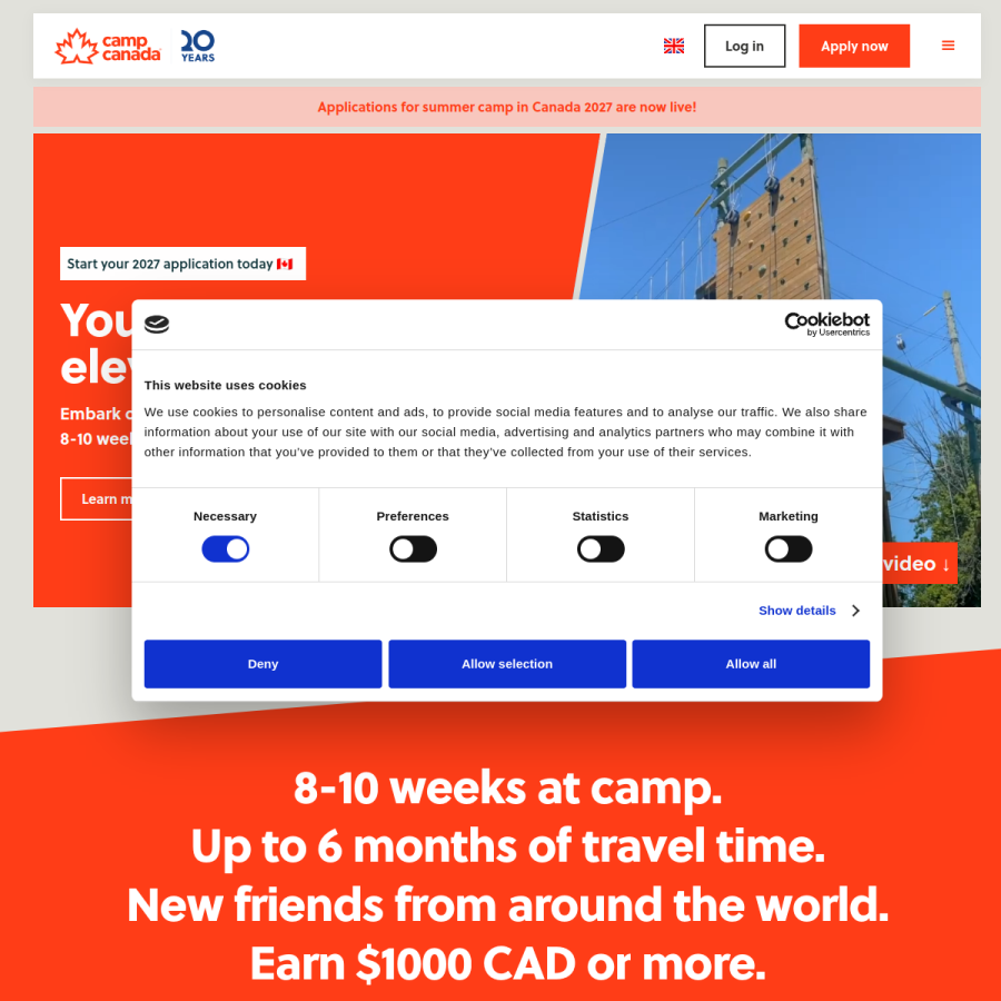 camp-canada.com homepage screenshot