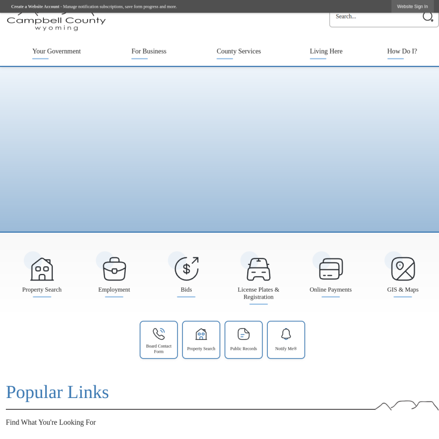 campbellcountywy.gov homepage screenshot