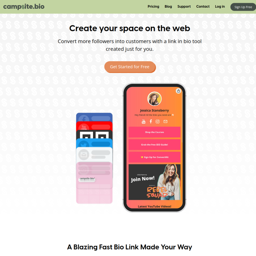 campsite.bio homepage screenshot