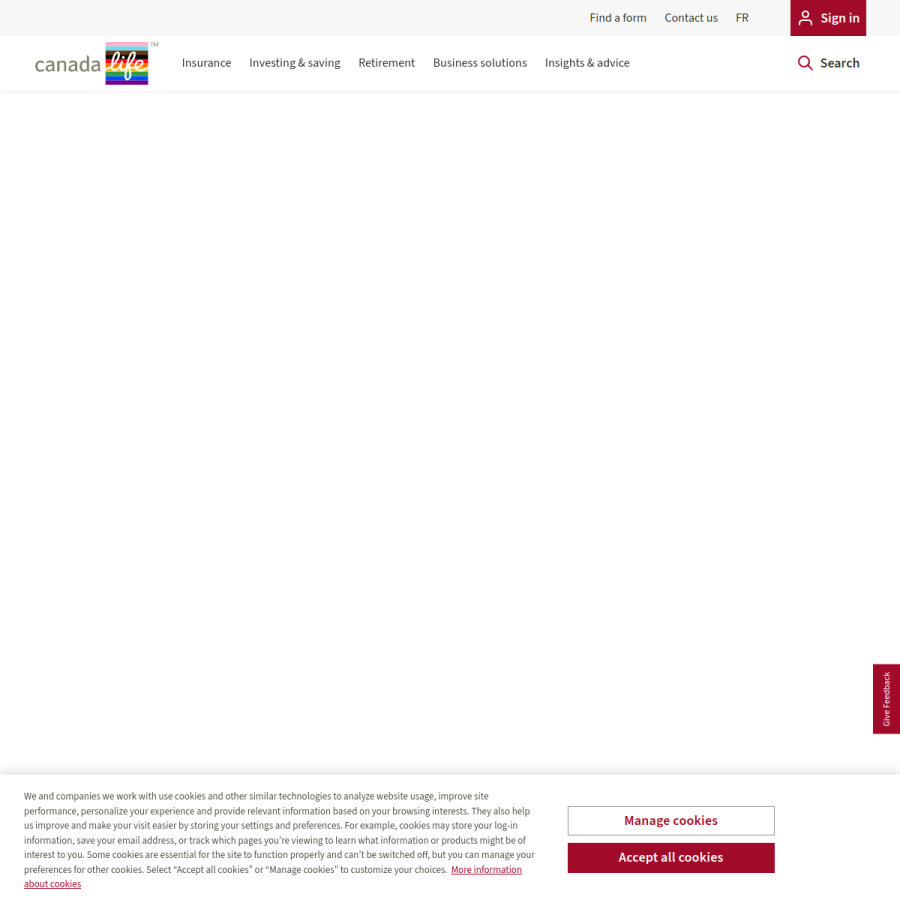 canadalife.com homepage screenshot
