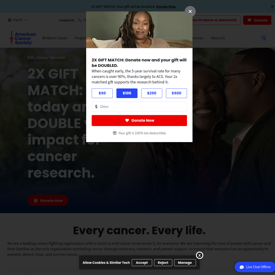 cancer.org homepage screenshot