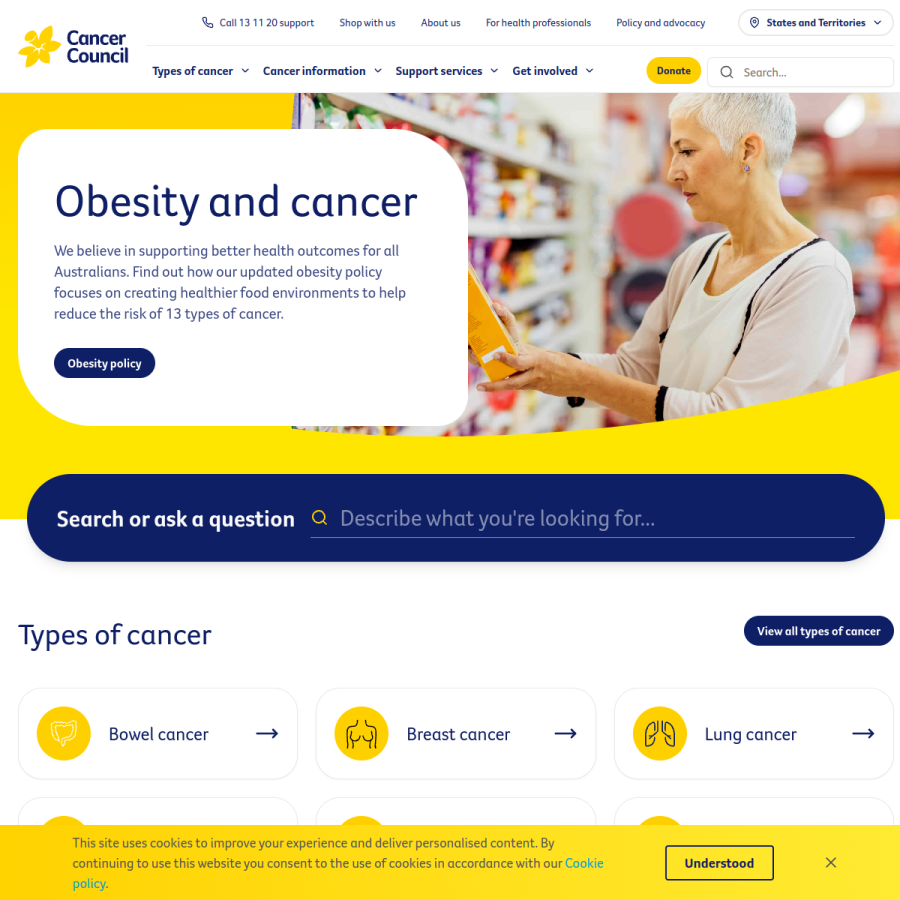 cancer.org.au homepage screenshot