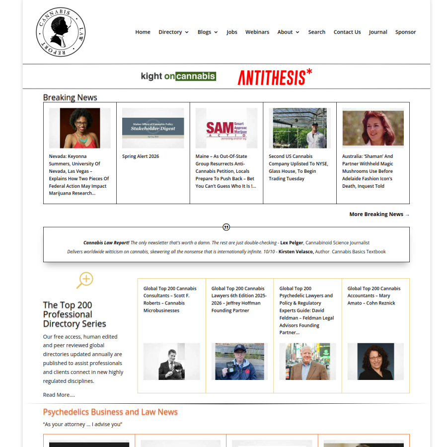 cannabislaw.report homepage screenshot