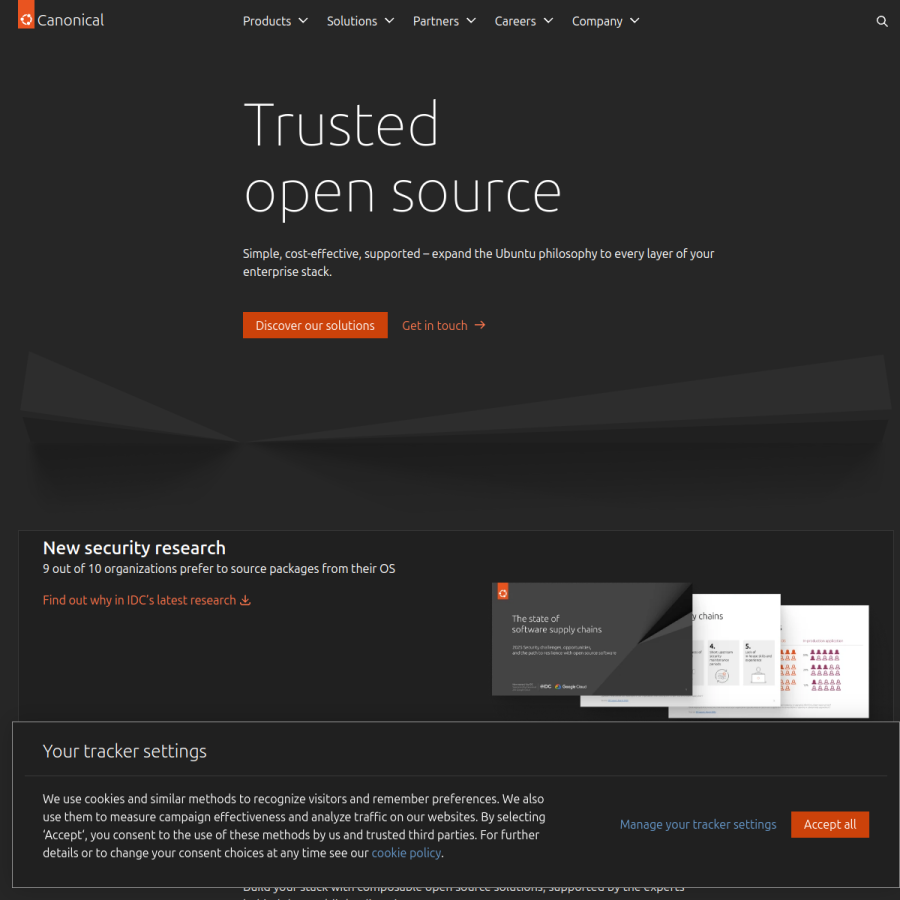canonical.com homepage screenshot
