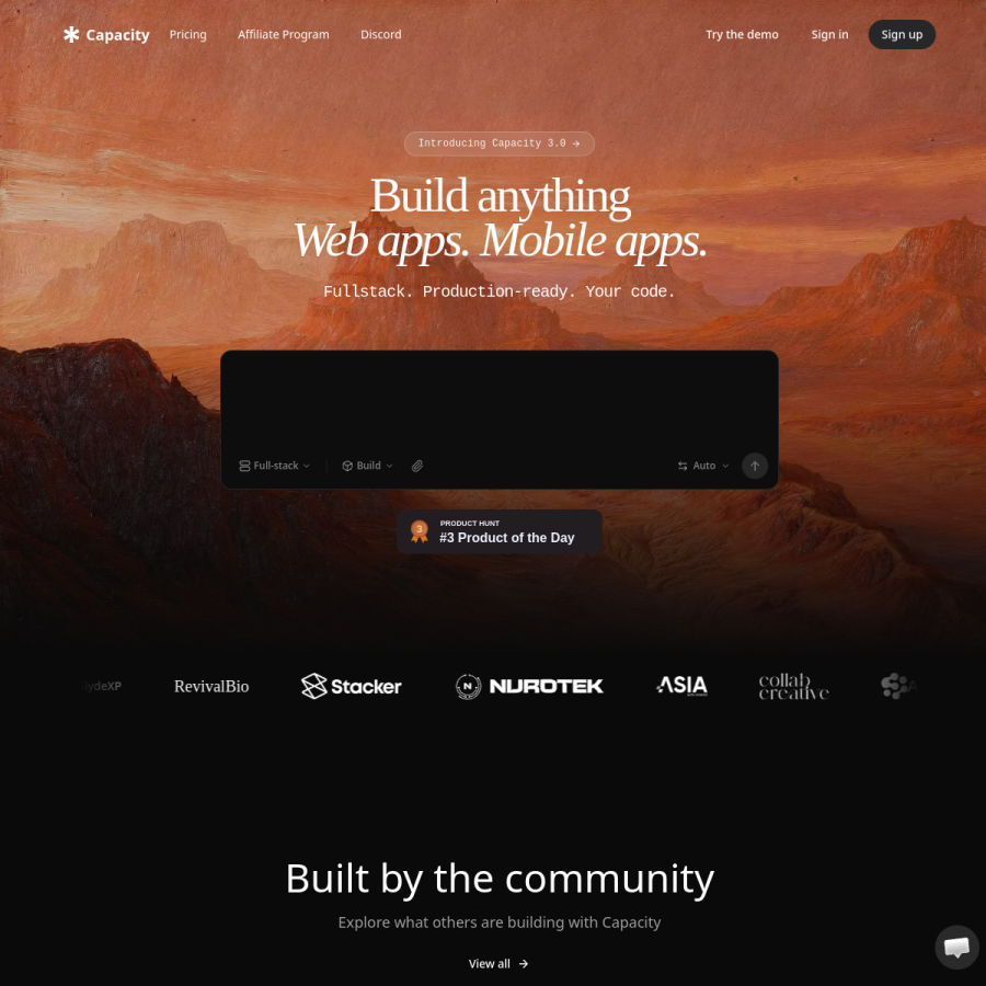 capacity.so homepage screenshot