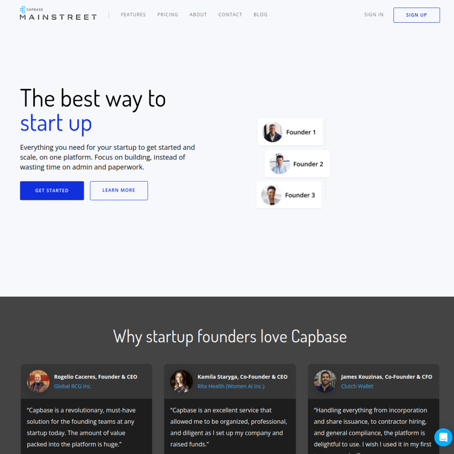 capbase.com homepage screenshot