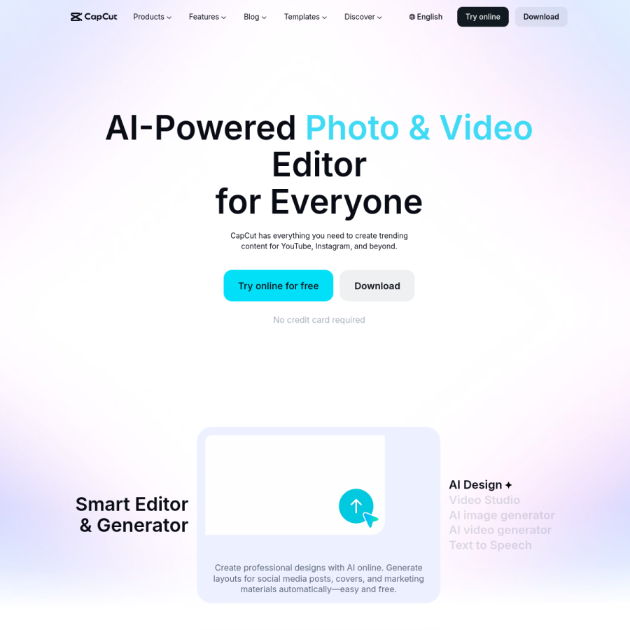 capcut.com homepage screenshot