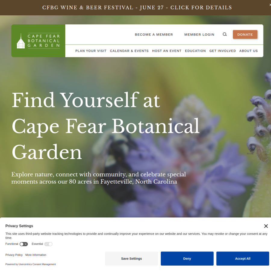 capefearbg.org homepage screenshot