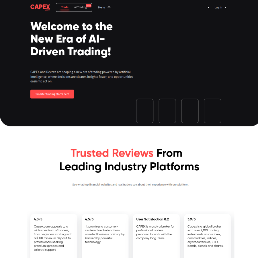 capex.com homepage screenshot