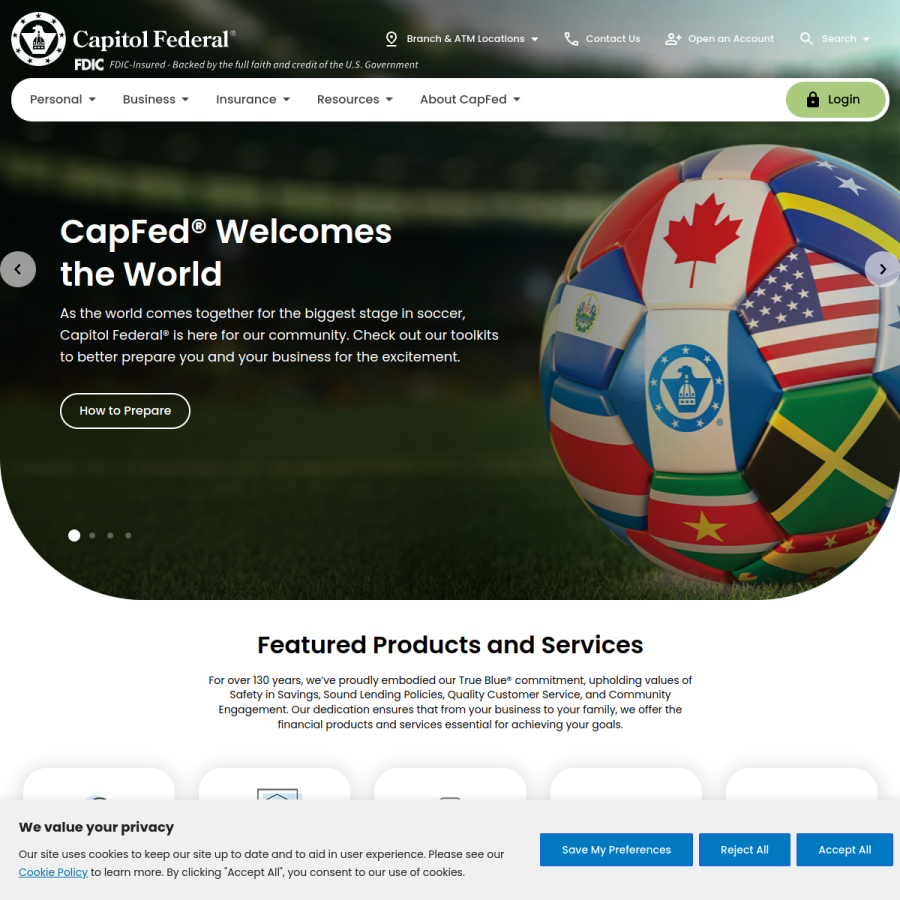 capfed.com homepage screenshot
